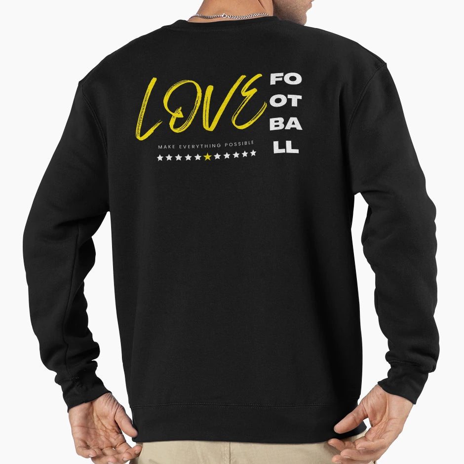 Love Football Yellow Sweatshirt - Fun Novelty Design for Adults - T-Shirt, Sweatshirt, Hoodie