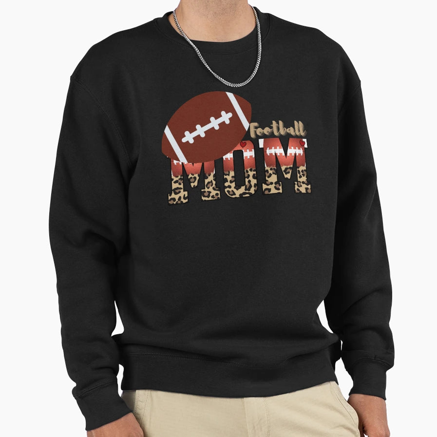 Football Mom Leopard Sweatshirt - Unique Graphic for Adults - T-Shirt, Sweatshirt, Hoodie