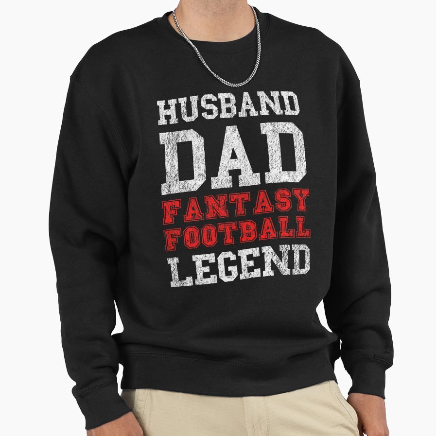 Husband Dad Fantasy Football Sweatshirt - Custom Art Print for Adults - T-Shirt, Sweatshirt, Hoodie