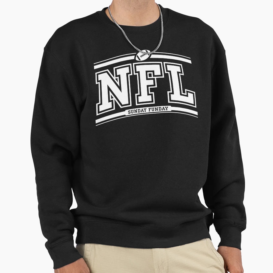 Copy Sunday Funday Footbal Fan White Sweatshirt - Fun Novelty Design Unisex - T-Shirt, Sweatshirt, Hoodie