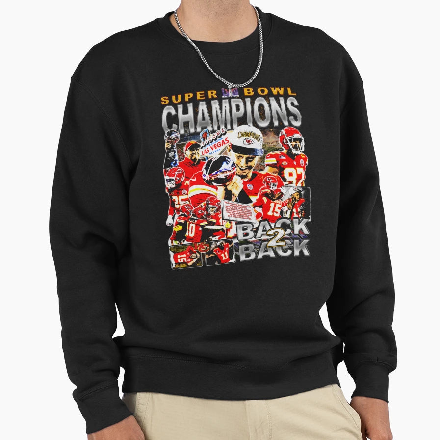 Kansas City Back 2 Back Champs Sweatshirt - Fun Novelty Design Unisex - T-Shirt, Sweatshirt, Hoodie