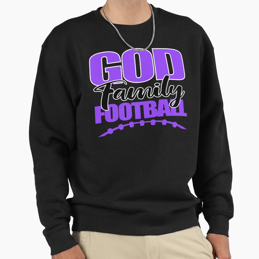 God Family Football Purple Sweatshirt - Aesthetic Graphic Men Women - T-Shirt, Sweatshirt, Hoodie