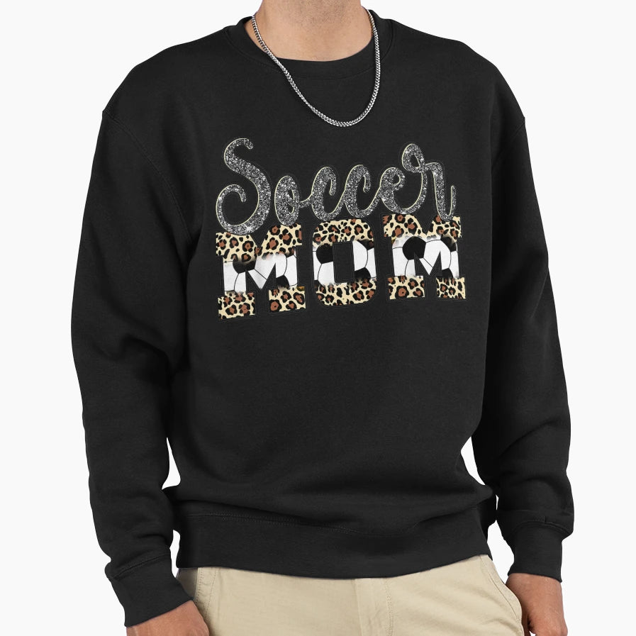 Soccer Mom Leopard Funny Soccer Sweatshirt - Fun Novelty Design Unisex - T-Shirt, Sweatshirt, Hoodie