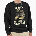 Proud Dad Grandpa Veteran Boots Sweatshirt - Custom Art Print for Adults - T-Shirt, Sweatshirt, Hoodie