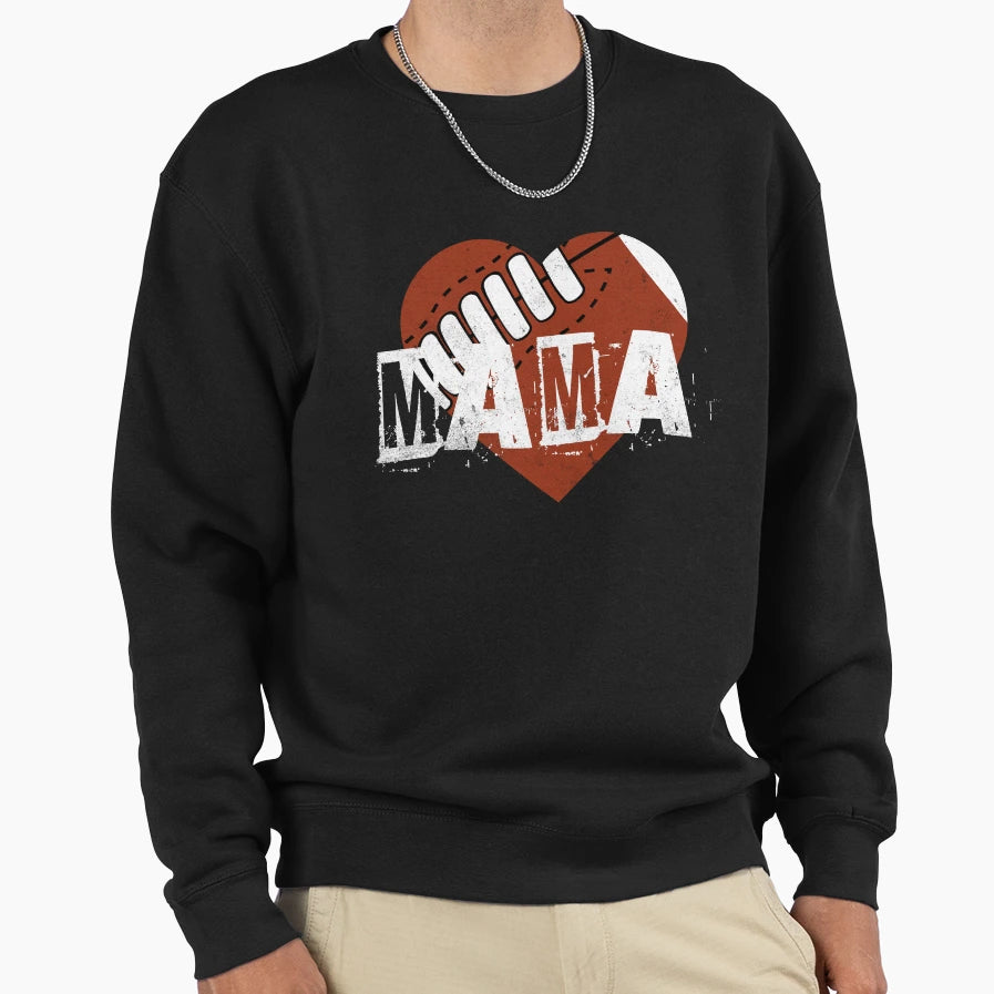 Football Mama Heart Game Sweatshirt - Custom Art Print Unisex - T-Shirt, Sweatshirt, Hoodie