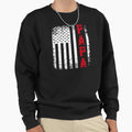 Papa Us Flag Veteran Military Dad Sweatshirt - Custom Art Print Men Women - T-Shirt, Sweatshirt, Hoodie