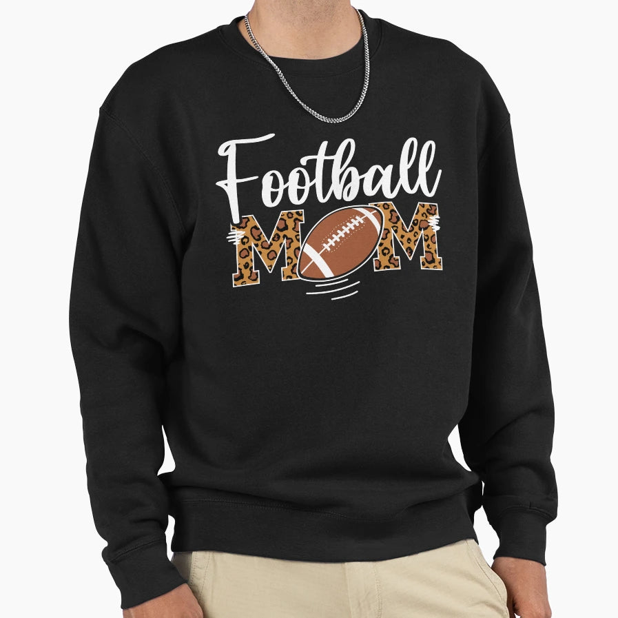 Football Mom Leopard Football Love Sweatshirt - Streetwear Style Men Women - T-Shirt, Sweatshirt, Hoodie