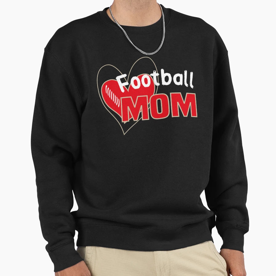 Football Mom Mom Life Football Sweatshirt - Minimalist Print for Adults - T-Shirt, Sweatshirt, Hoodie