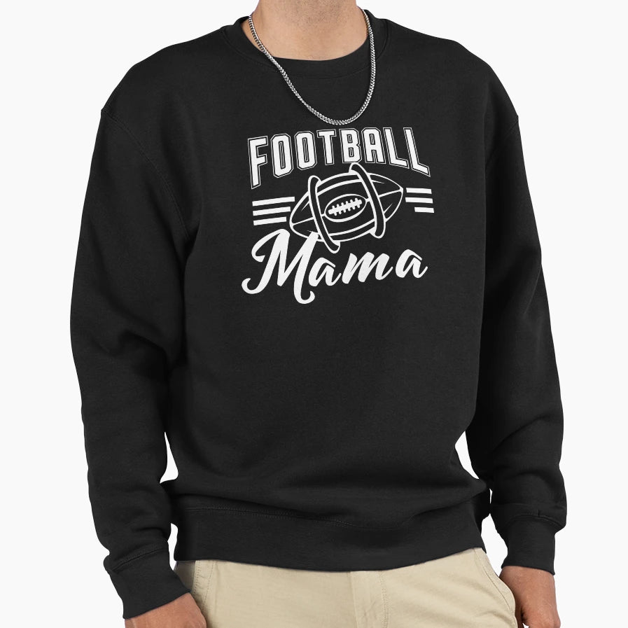 Football Mama White Sweatshirt - Trendy Graphic for Adults - T-Shirt, Sweatshirt, Hoodie