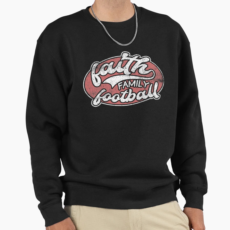 Faith Family Football Christian Sweatshirt - Unique Graphic Men Women - T-Shirt, Sweatshirt, Hoodie