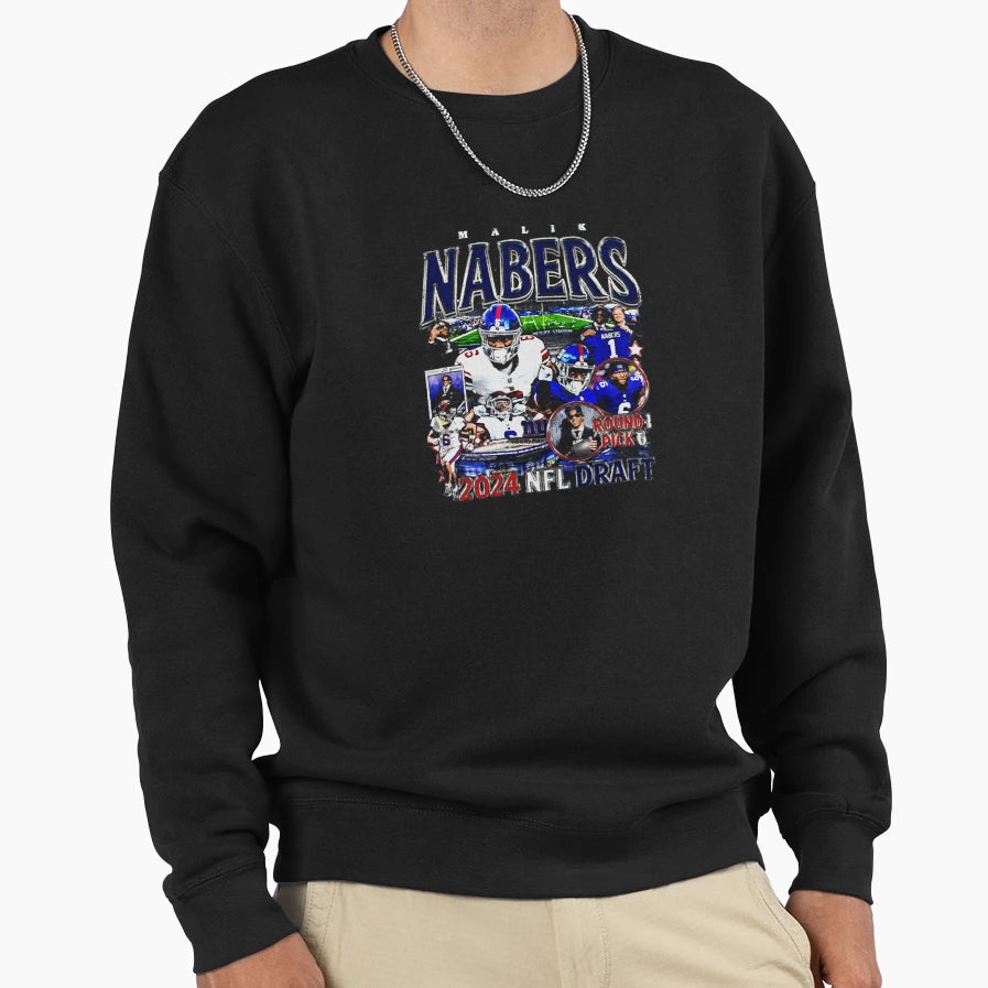 Malik Nabers Bootleg Sweatshirt - Fun Novelty Design Unisex - T-Shirt, Sweatshirt, Hoodie