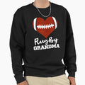 Rugby Grandma Heart Funny Proud Rugby Sweatshirt - Graphic Print Unisex - T-Shirt, Sweatshirt, Hoodie