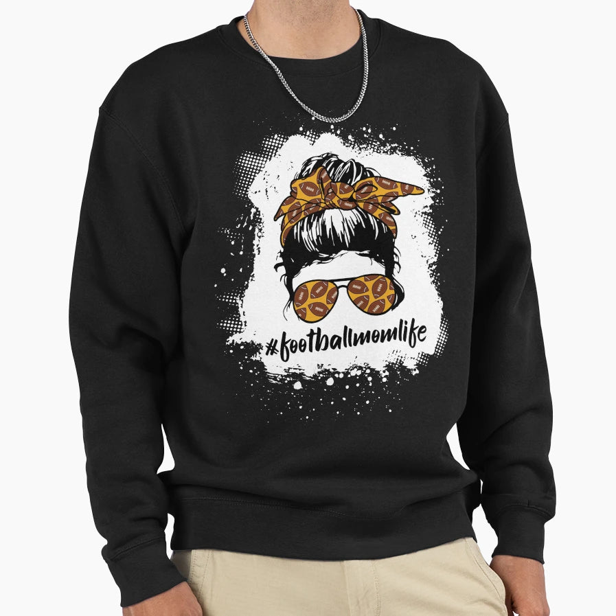 Football Mom Shirts Bleached Football T-Shirt - Novelty Apparel Men Women - T-Shirt, Sweatshirt, Hoodie