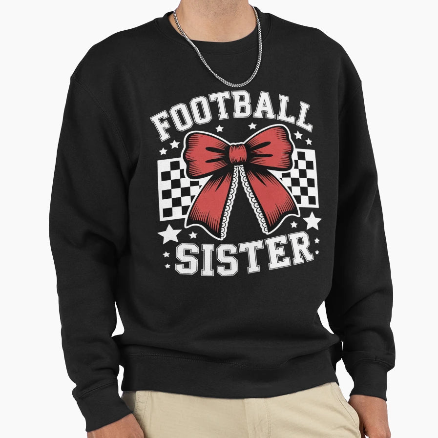 Coquette Bow American Football Sweatshirt - Minimalist Print for Adults - T-Shirt, Sweatshirt, Hoodie