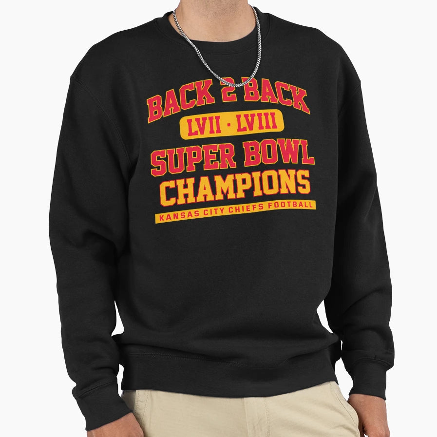 Back 2 Back Super Bowl Champions T-Shirt - Aesthetic Graphic for Adults - T-Shirt, Sweatshirt, Hoodie