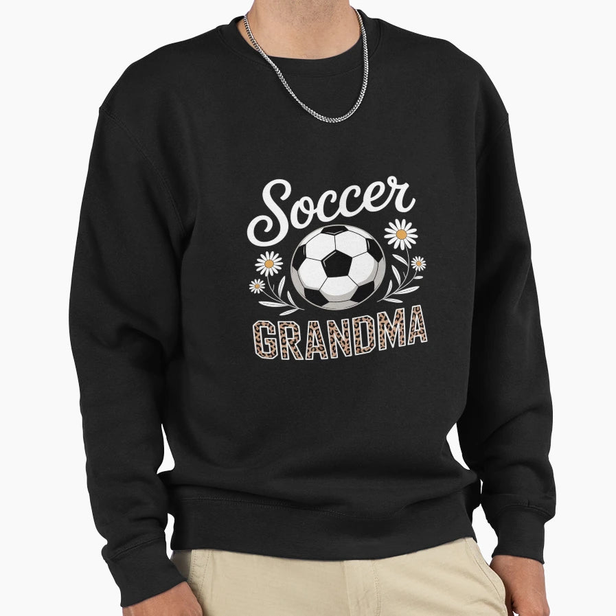 Soccer Grandma Leopard Pattern Grandma Sweatshirt - Graphic Print Unisex - T-Shirt, Sweatshirt, Hoodie