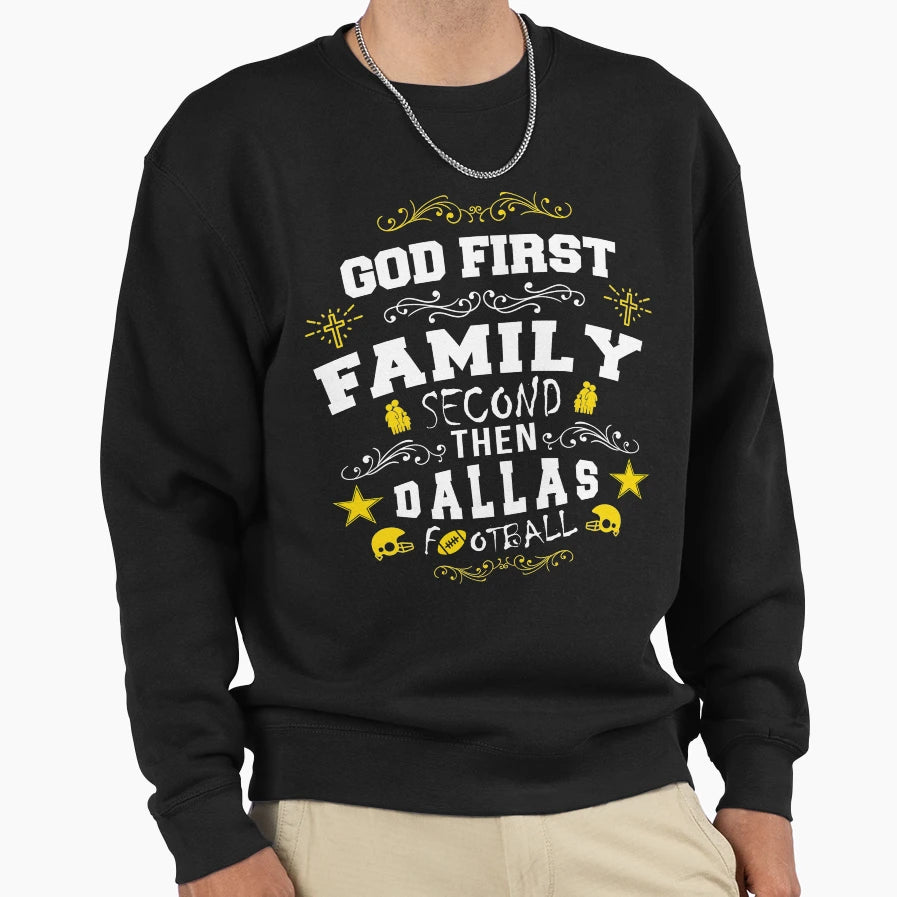 American Game God First Family Sweatshirt - Fun Novelty Design Men Women - T-Shirt, Sweatshirt, Hoodie