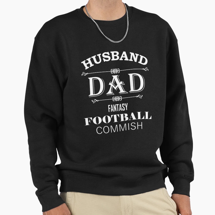 Husband Dad Fantasy Football Sweatshirt - Casual Everyday Wear for Adults - T-Shirt, Sweatshirt, Hoodie