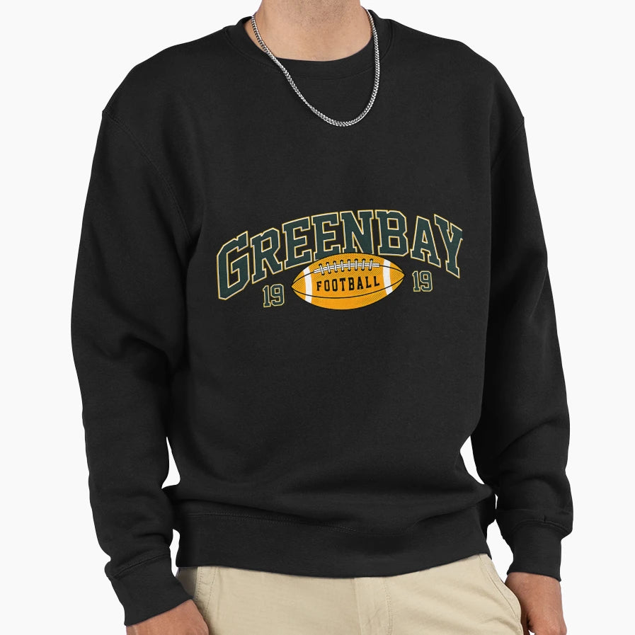 Green Bay Football Varsity Sweatshirt - Custom Art Print Unisex - T-Shirt, Sweatshirt, Hoodie