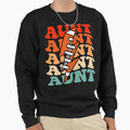 Football Aunt Groovy Lightning Bolt Sweatshirt - Trendy Graphic for Adults - T-Shirt, Sweatshirt, Hoodie