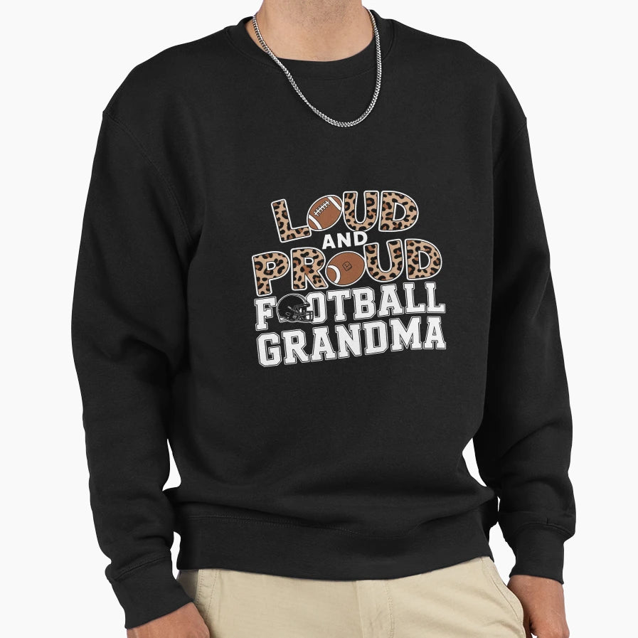 Leopard Loud Proud American Football Sweatshirt - Unique Graphic Men Women - T-Shirt, Sweatshirt, Hoodie