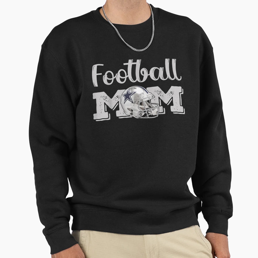 Football Mom Leopard Football Love Sweatshirt - Unique Graphic Men Women - T-Shirt, Sweatshirt, Hoodie