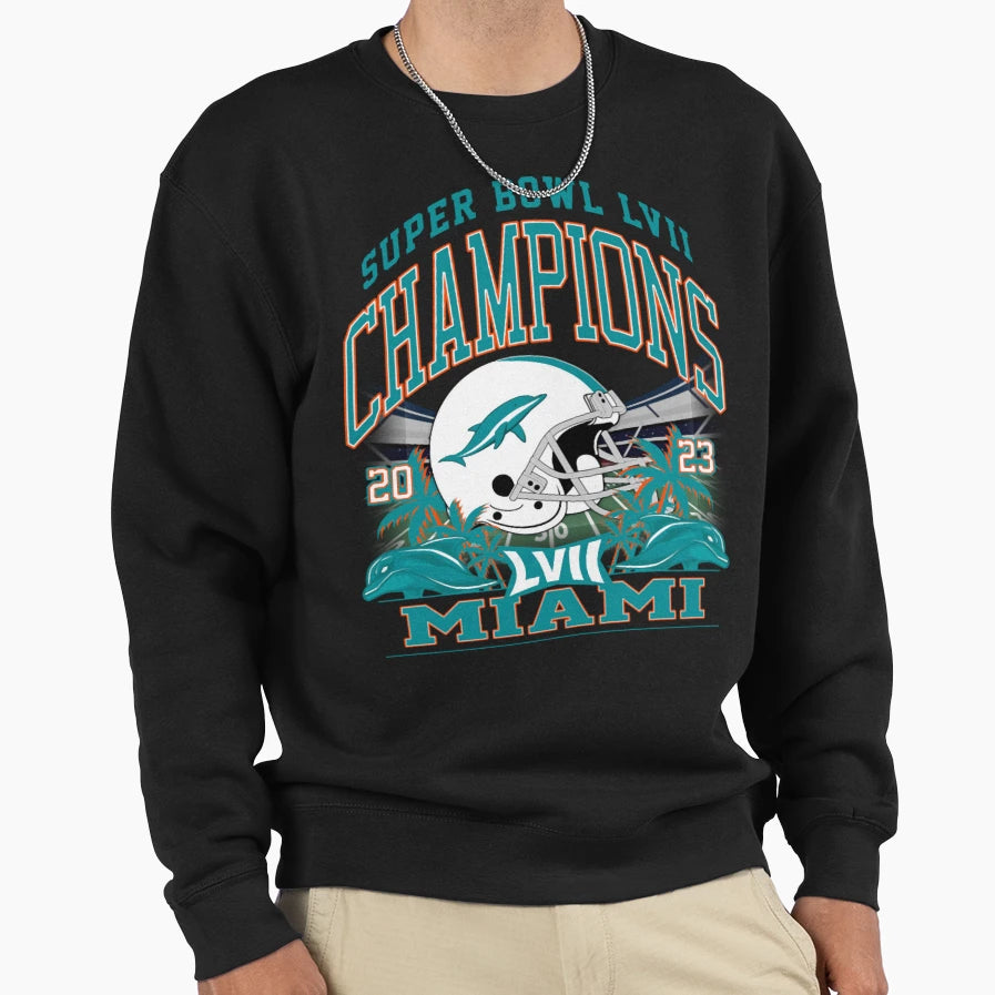 Football Miami Dolphins Sweatshirt - Custom Art Print for Adults - T-Shirt, Sweatshirt, Hoodie
