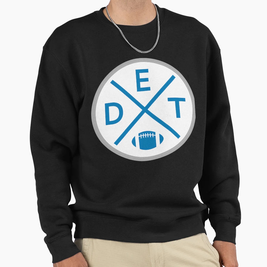 Detroit Football Emblem Det Pride Sweatshirt - Custom Art Print for Adults - T-Shirt, Sweatshirt, Hoodie