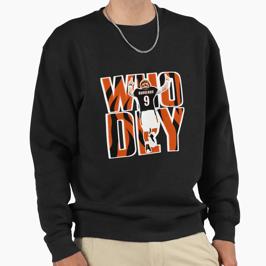 Who Dey Burrow Sweatshirt - Unique Graphic Men Women - T-Shirt, Sweatshirt, Hoodie