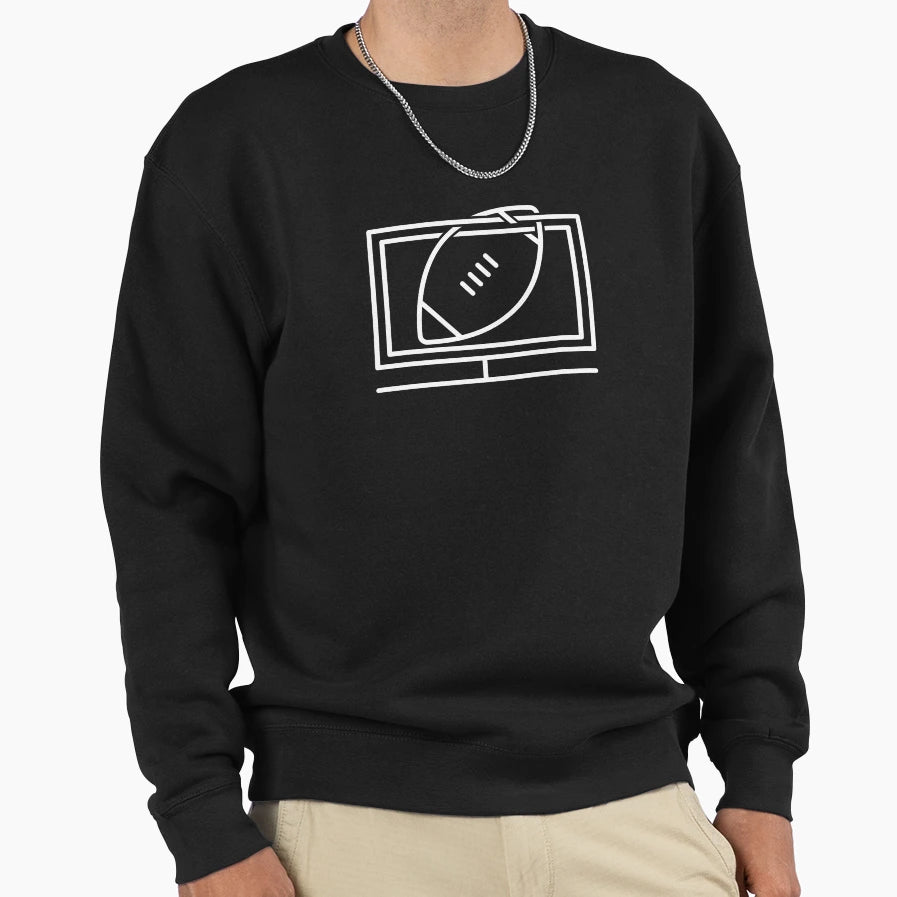 Football And Tv Sweatshirt - Trendy Graphic Men Women - T-Shirt, Sweatshirt, Hoodie