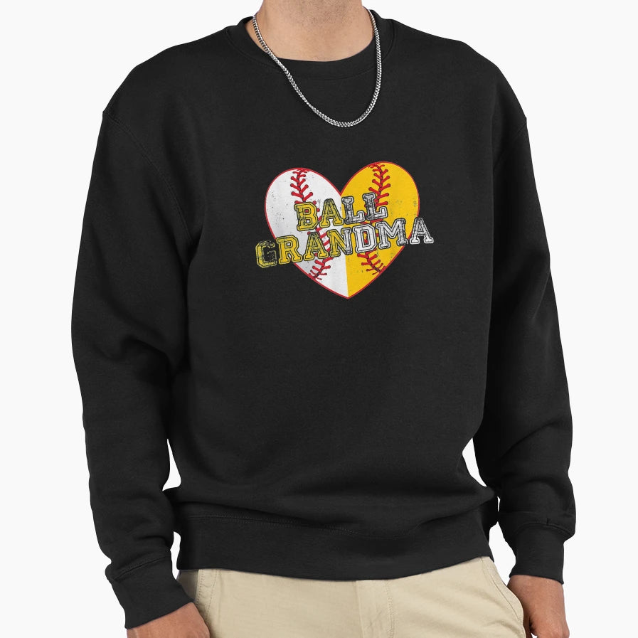 Mom Funny Baseball Ball Grandma Sweatshirt - Casual Everyday Wear Unisex - T-Shirt, Sweatshirt, Hoodie