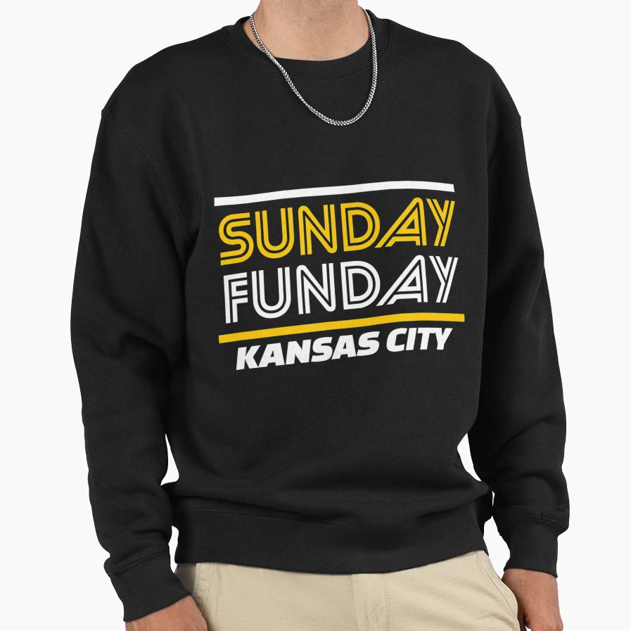 Kc Sunday Funday Kansas City Kc Sweatshirt - Aesthetic Graphic for Adults - T-Shirt, Sweatshirt, Hoodie