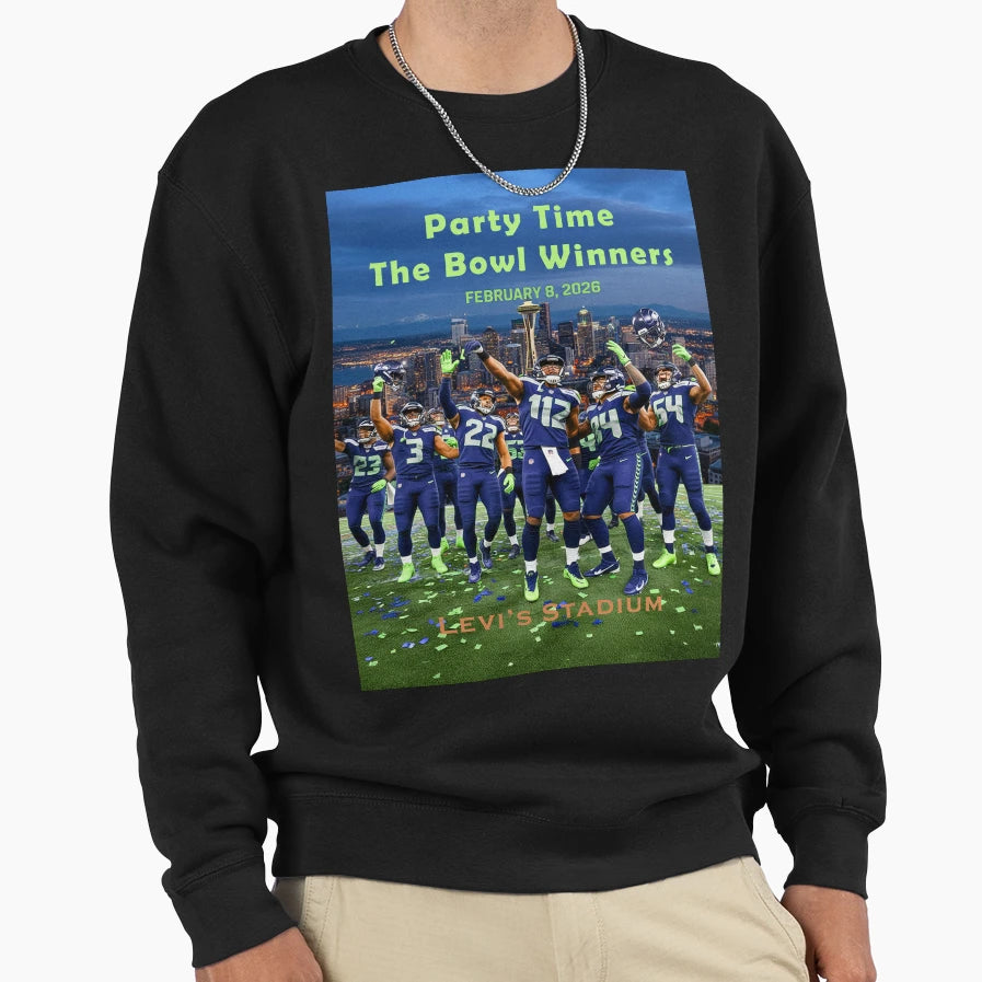 Party Time Bowl Winners Sweatshirt - Casual Everyday Wear for Adults - T-Shirt, Sweatshirt, Hoodie