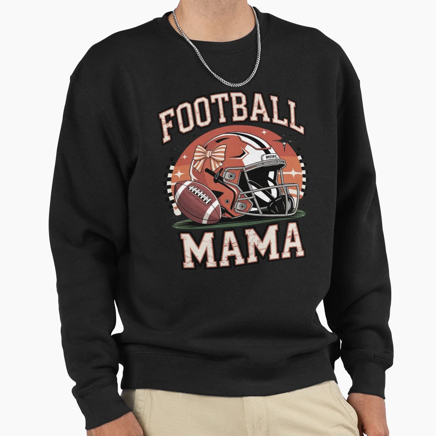 Football Mama Fall Coquette Bow Sweatshirt - Trendy Graphic Unisex - T-Shirt, Sweatshirt, Hoodie