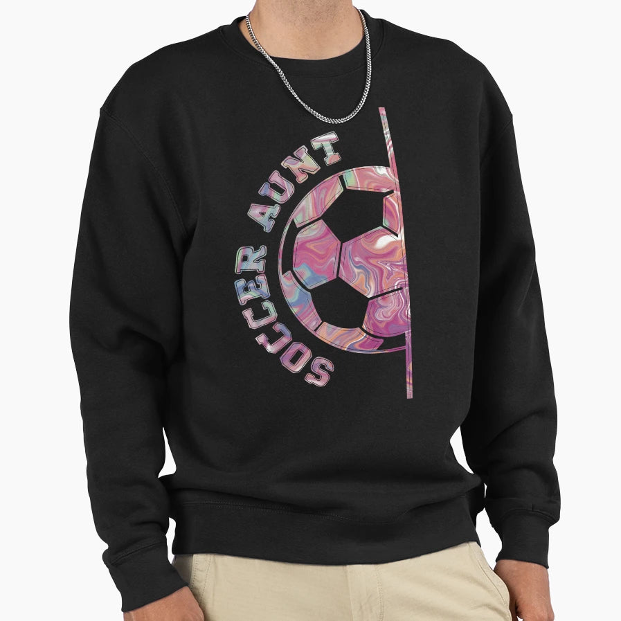 Soccer Aunt Sweatshirt - Aesthetic Graphic Unisex - T-Shirt, Sweatshirt, Hoodie