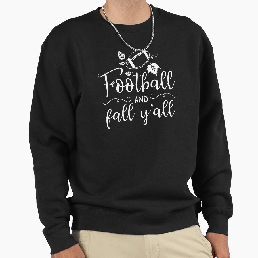 Football And Fall Fall Autumn Sweatshirt - Aesthetic Graphic Men Women - T-Shirt, Sweatshirt, Hoodie