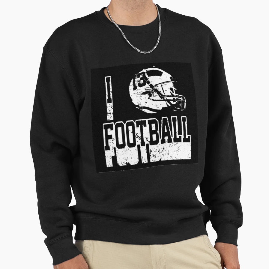I Love Football Sweatshirt - Custom Art Print Unisex - T-Shirt, Sweatshirt, Hoodie