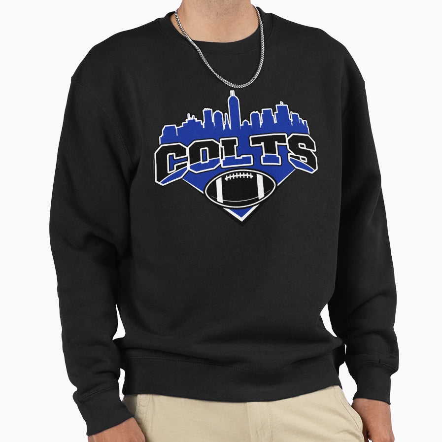 Colts Football Skyline Football Team Sweatshirt - Trendy Graphic for Adults - T-Shirt, Sweatshirt, Hoodie