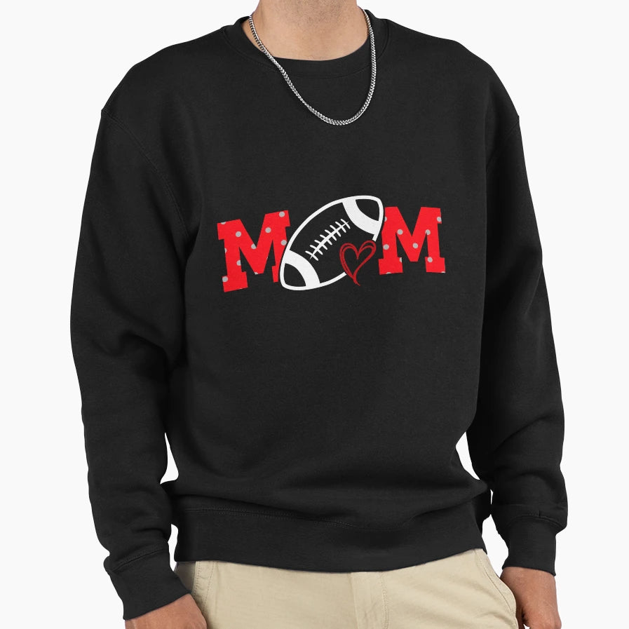 Football Mom Polka Dots Football Sweatshirt - Fun Novelty Design Men Women - T-Shirt, Sweatshirt, Hoodie