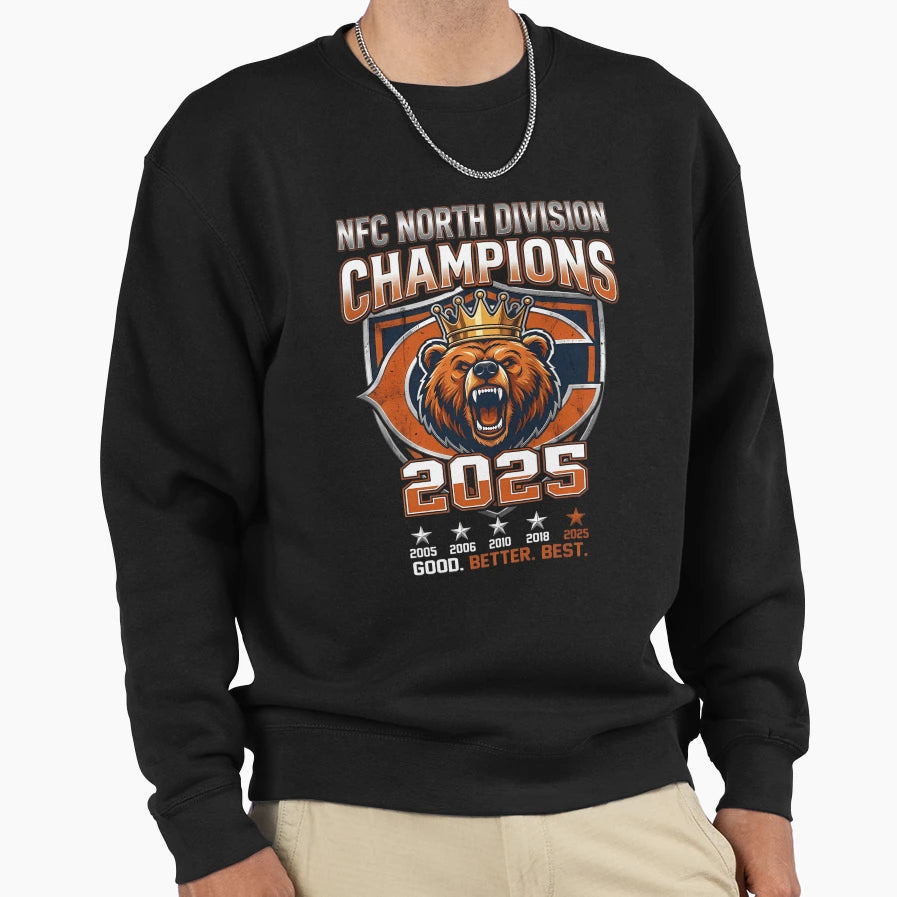 Chicago Bears 2025 Nfc North Sweatshirt - Fun Novelty Design Men Women - T-Shirt, Sweatshirt, Hoodie