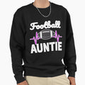 Football Auntie Heartbeat Sweatshirt - Minimalist Print for Adults - T-Shirt, Sweatshirt, Hoodie