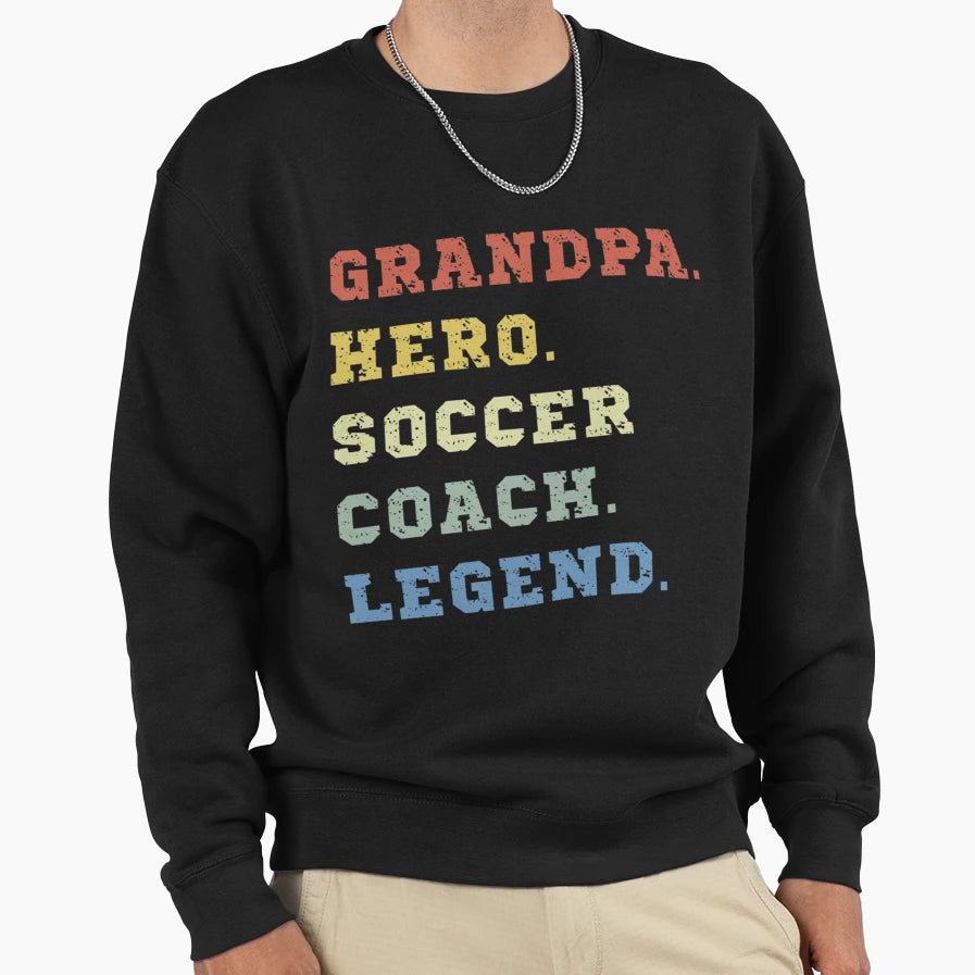 Soccer Coach Grandpa T-Shirt - Minimalist Print Unisex - T-Shirt, Sweatshirt, Hoodie