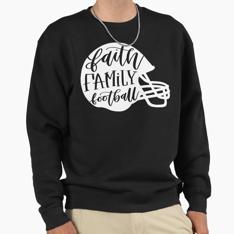 Faith Family Football Sweatshirt - Graphic Print Unisex - T-Shirt, Sweatshirt, Hoodie