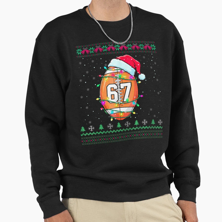American Football Ball 67 Costume Ugly 6 Sweatshirt - Graphic Print Unisex - T-Shirt, Sweatshirt, Hoodie