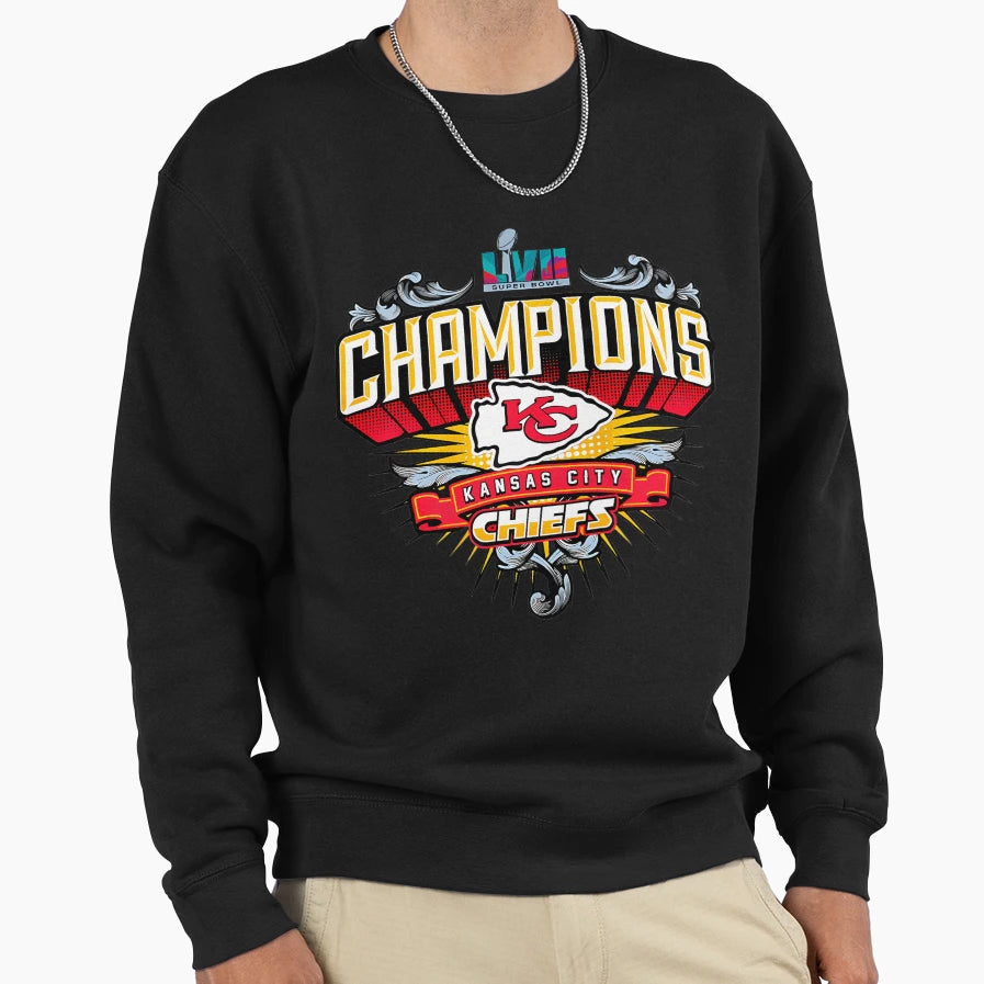 Kansas Champions Chiefs Lvii Sweatshirt - Fun Novelty Design Unisex - T-Shirt, Sweatshirt, Hoodie