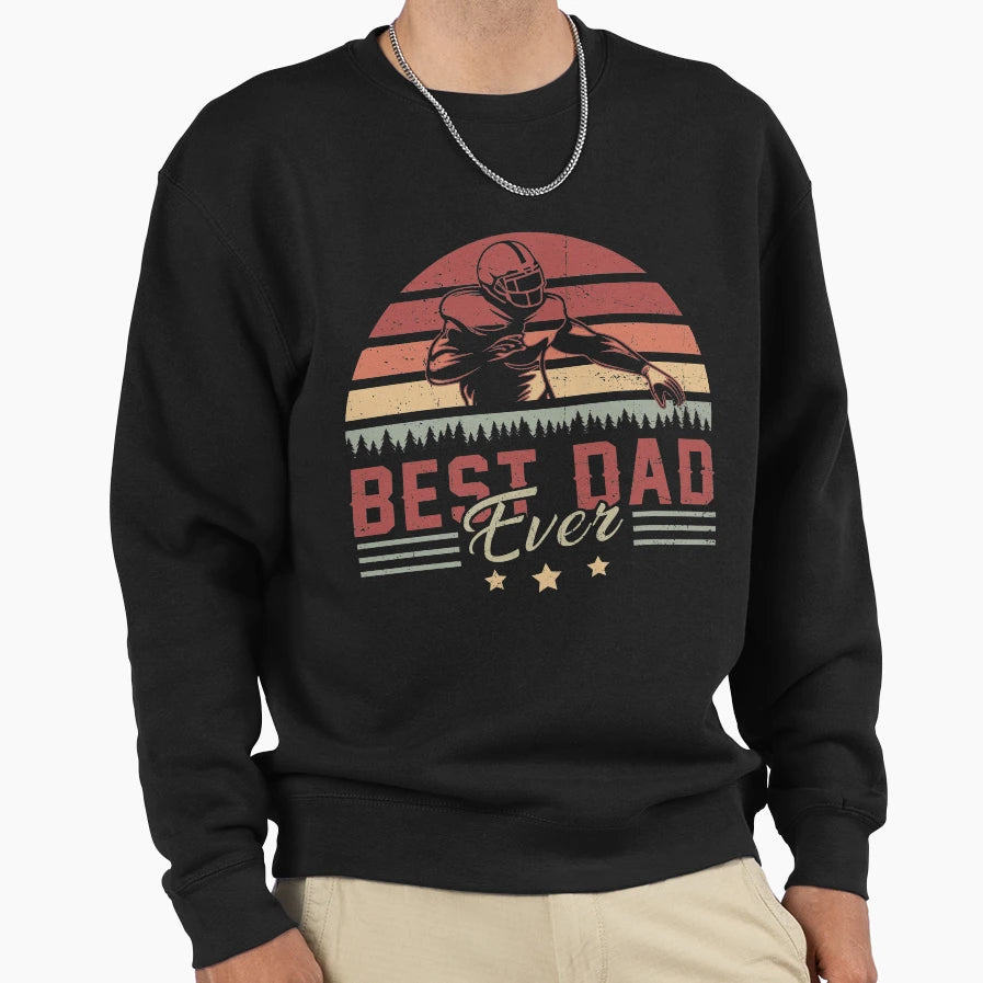 Best Dad Ever Football Love Sweatshirt - Minimalist Print for Adults - T-Shirt, Sweatshirt, Hoodie