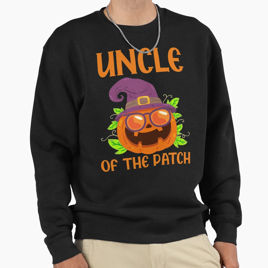 Pumpkin Uncle Patch Halloween Sweatshirt - Aesthetic Graphic for Adults - T-Shirt, Sweatshirt, Hoodie