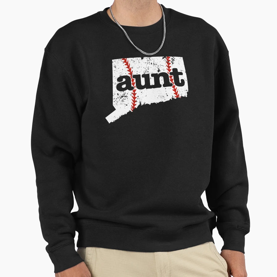 Fastpitch Softball Aunt Connecticut Sweatshirt - Graphic Print for Adults - T-Shirt, Sweatshirt, Hoodie