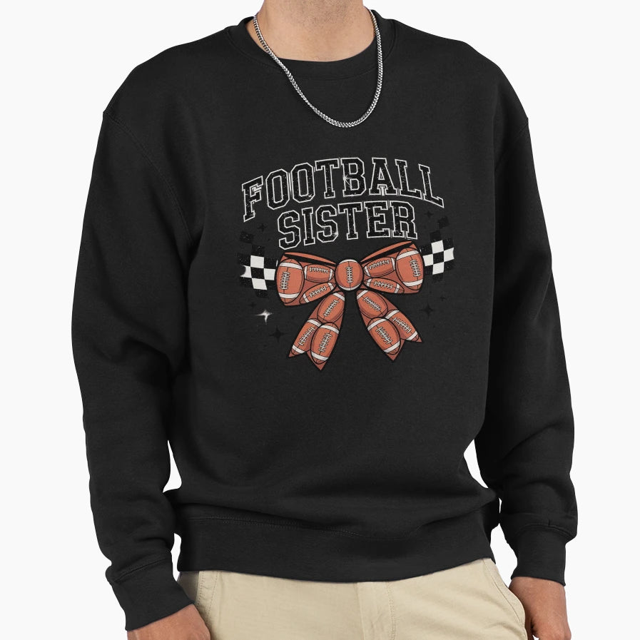Coquette Bow American Football Sweatshirt - Casual Everyday Wear Unisex - T-Shirt, Sweatshirt, Hoodie