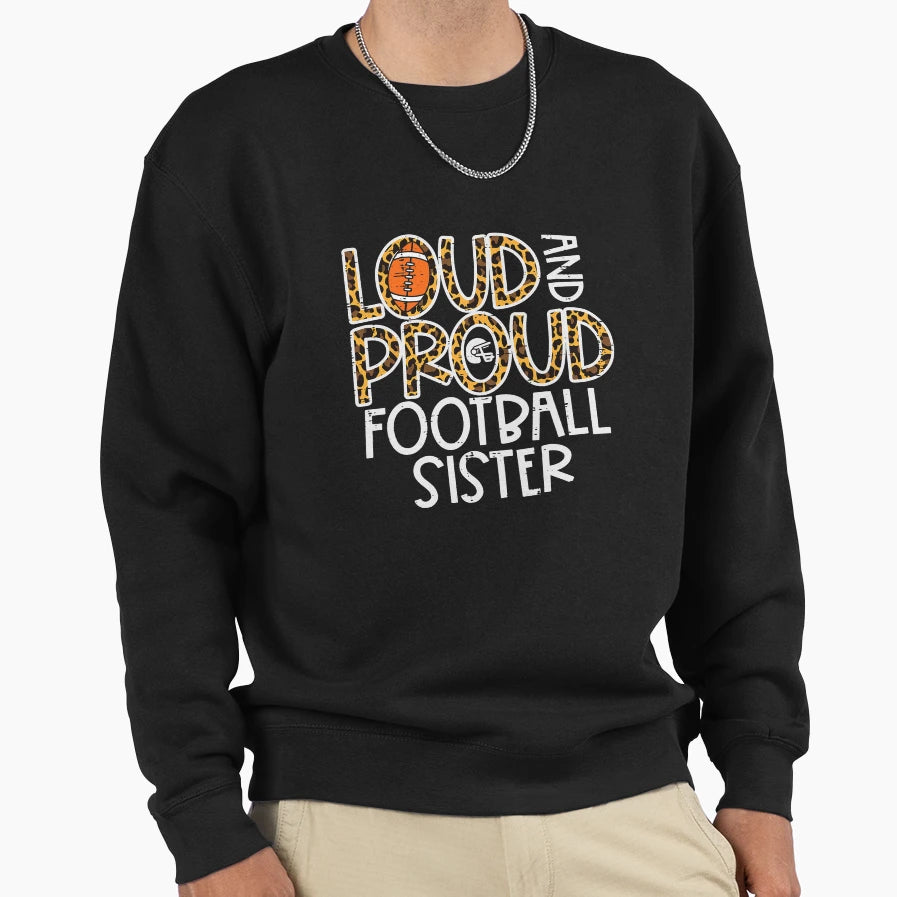 Leopard Proud American Football Sweatshirt - Casual Everyday Wear Unisex - T-Shirt, Sweatshirt, Hoodie